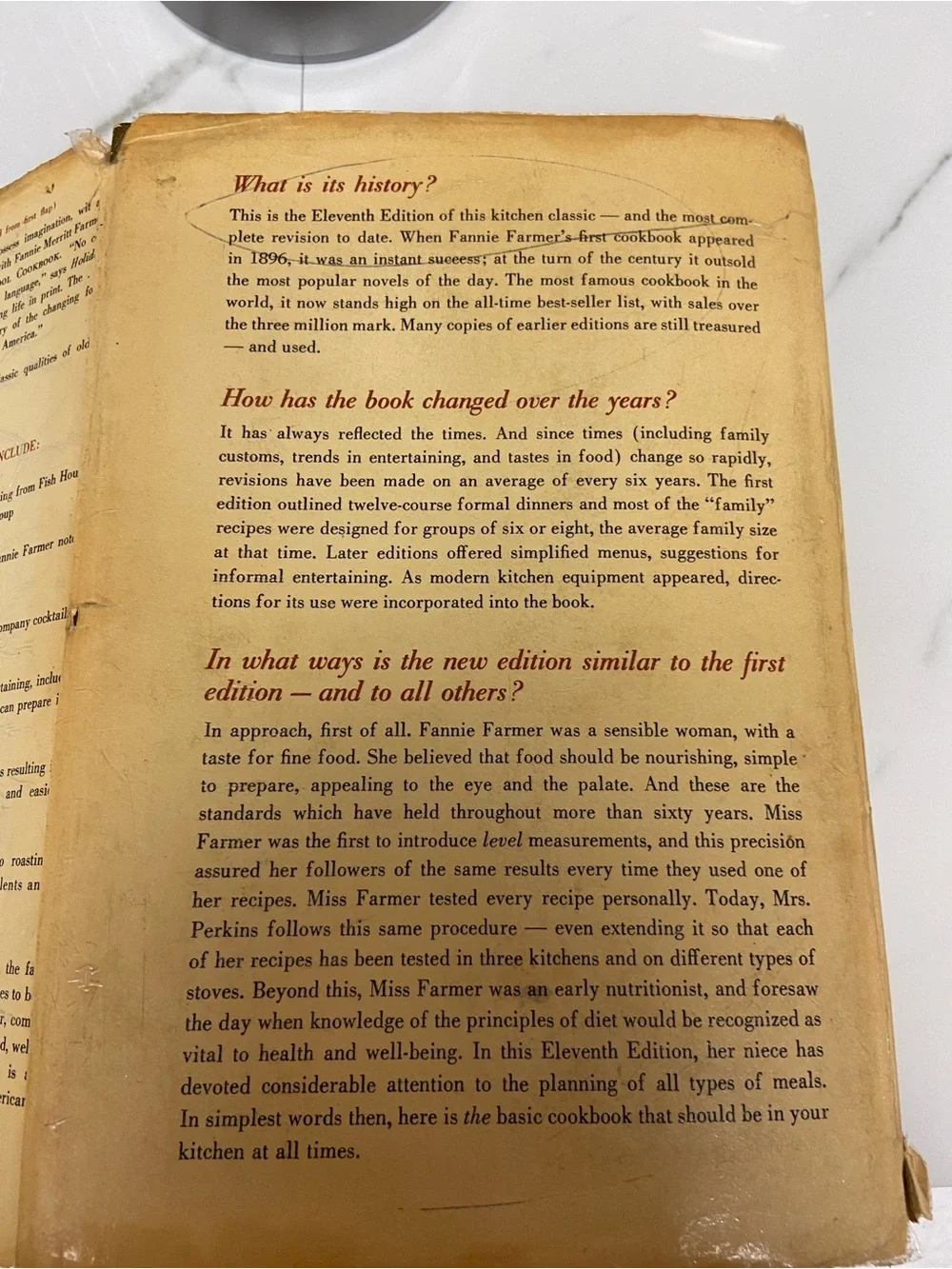Vintage The Fannie Farmer Cookbook 11th Edition